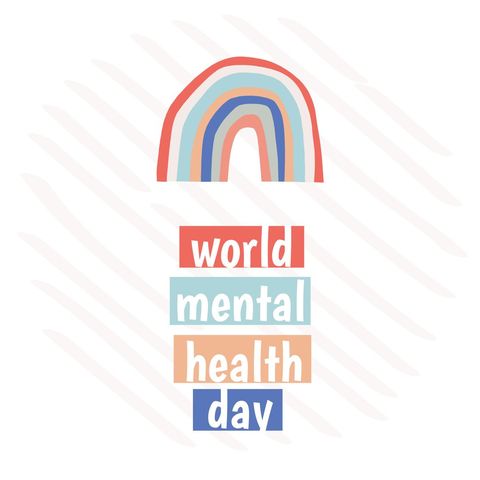 Colorful illustration celebrating world mental health day