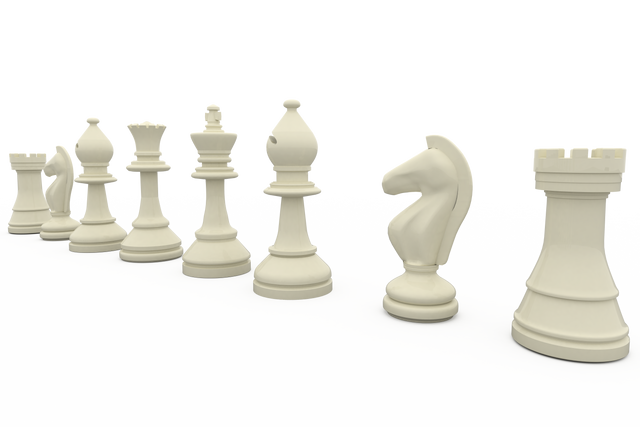 Transparent white chess pieces standing in arrangement - Download Free Stock Videos Pikwizard.com