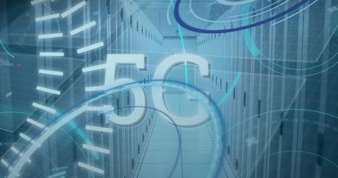 Abstract 5G in Data Center Technology Environment - Download Free Stock Images Pikwizard.com