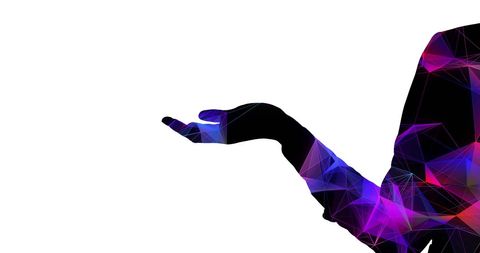 silhouette of woman with vibrant purple and blue light - Download Free Stock Images Pikwizard.com