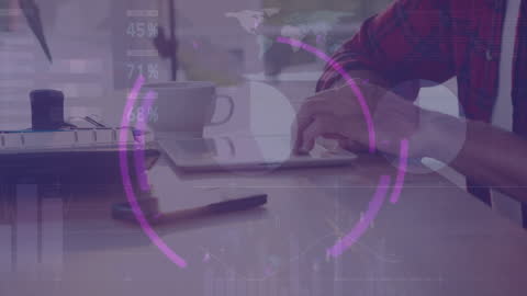 Man Analyzing Data Interface on Laptop for Business Insights