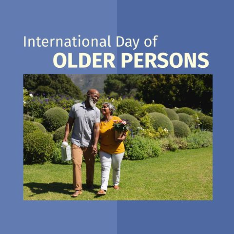 International day of older persons celebration in blooming garden