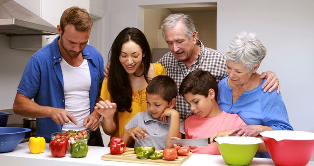 Multigenerational Family Preparing Food in Kitchen - Download Free Stock Images Pikwizard.com