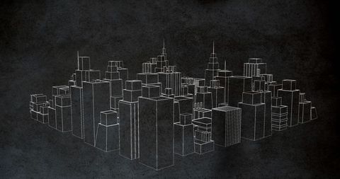Futuristic Cityscape Illustration on Black Background - Download Free Stock Images Pikwizard.com