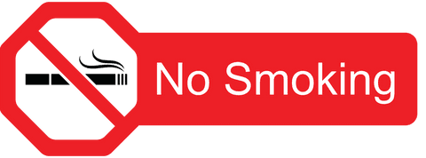 Transparent No Smoking Prohibition Sign on Red Background