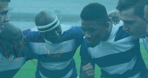 Team huddle with virtual data overlay for strategies