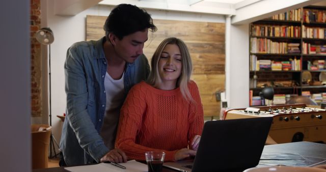 Couple Relaxing and Browsing Laptop in Cozy Living Room - Download Free Stock Images Pikwizard.com