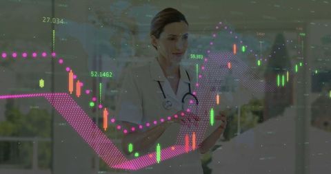 Female Doctor Analyzing Digital Health Data in Modern Clinic