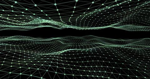 Futuristic Geometric Landscape with Green Networks - Download Free Stock Images Pikwizard.com