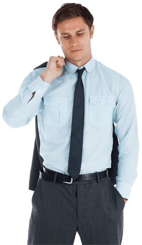 transparent confident businessman holding suit jacket focusing - Download Free Stock Videos Pikwizard.com