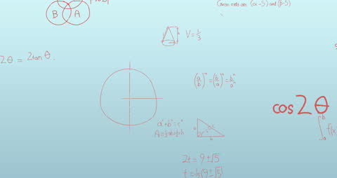 Animated Handwritten Math Formulae on Gradient Background