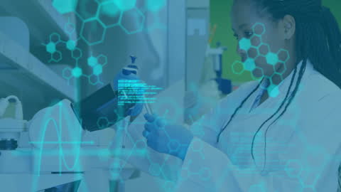 Innovative African Scientist Analyzing Data in Modern Laboratory