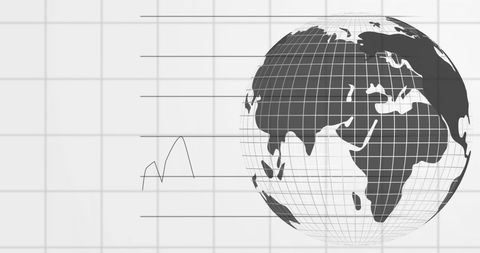 Rotating Globe with Financial Data Visualization - Download Free Stock Images Pikwizard.com