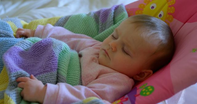 Peaceful Baby Sleeping in Pink Swaddle - Download Free Stock Images Pikwizard.com