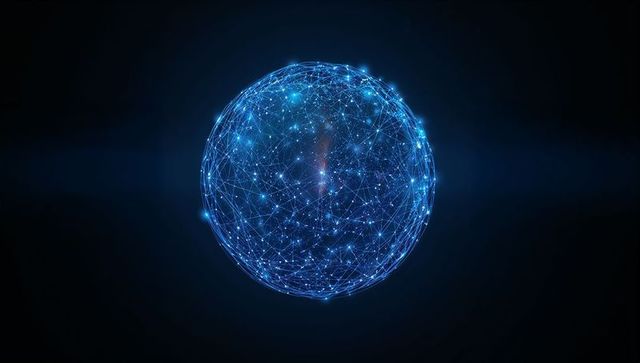 Luminous Digital Network Sphere Representing Global Connectivity and Real-Time Data Flow