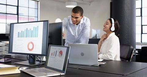 Collaborative business team working in modern office environment