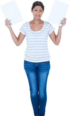 transparent woman crying with documents portrait isolated - Download Free Stock Videos Pikwizard.com