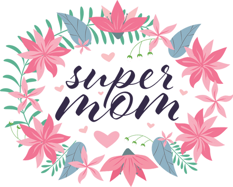 super mom floral wreath vector on transparent background - Download Free Stock Videos Pikwizard.com