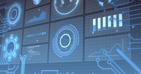 Futuristic Digital Interface with Data Charts and Scanning Elements - Download Free Stock Images Pikwizard.com