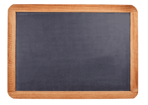 Vintage blackboard on transparent background for education concept