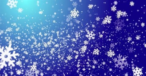 Winter snowfall over blue gradient background