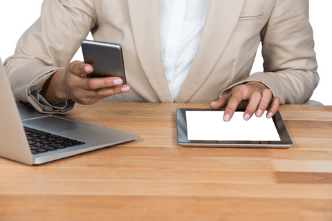 Businesswoman Using Devices at Work – Transparent Background - Download Free Stock Videos Pikwizard.com
