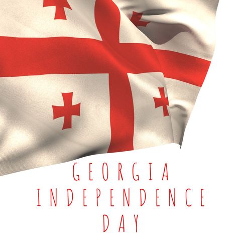 Georgia Flag Waving for Independence Day Celebration - Download Free Stock Templates Pikwizard.com
