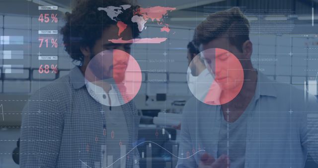 Two Professionals Working with Futuristic Data Display in Modern Office - Download Free Stock Images Pikwizard.com