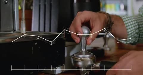 Barista Expertly Using Tamper on Espresso Machine
