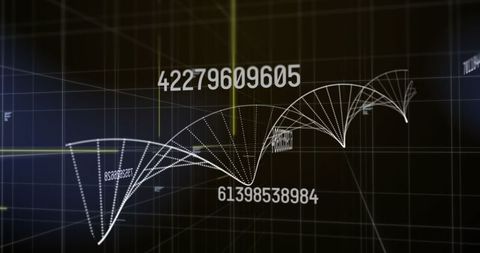 Floating Numbers and DNA Strand in Digital Matrix - Download Free Stock Images Pikwizard.com