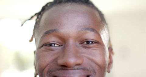 Joyful African American Man Smiling with Short Dreadlocks - Download Free Stock Images Pikwizard.com