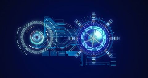 Futuristic Digital Interface with Scanning Sensors and Data Processing - Download Free Stock Images Pikwizard.com