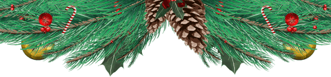 Transparent Festive Fir Branch Garland With Holiday Decorations - Download Free Stock Videos Pikwizard.com