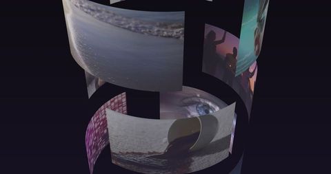 Rotating virtual screen with mixed theme projections