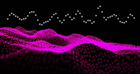 Abstract Digital Data Waves with Vibrant Pink Particles - Download Free Stock Images Pikwizard.com