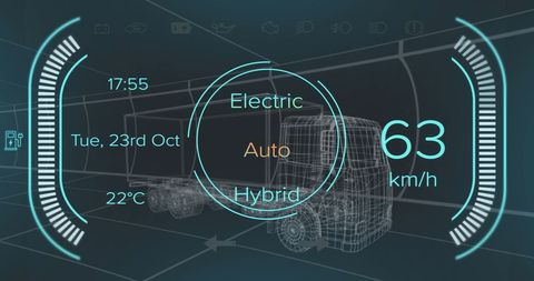 futuristic 3d model of hybrid electric car dashboard display - Download Free Stock Images Pikwizard.com