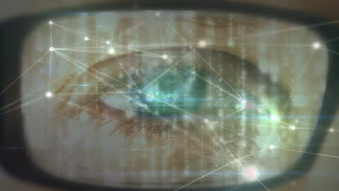 Cyber Technology Eye with Digital Connections Overlay