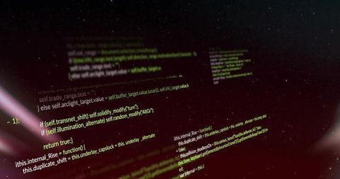 Holographic Floating Code Panels with Neon Green Syntax in Cyberpunk Virtual Space