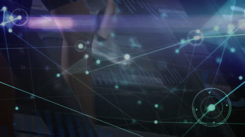 Digital Network Overlay on Abstract Data Background