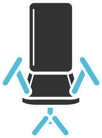 Ergonomic office chair illustration on transparent background