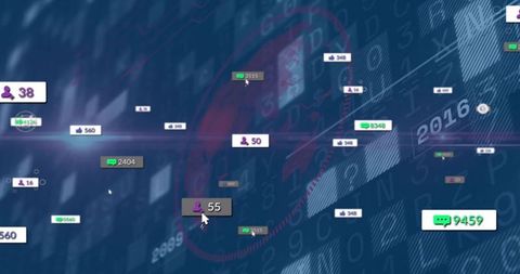 Digital dashboard with social media analytics and metrics display