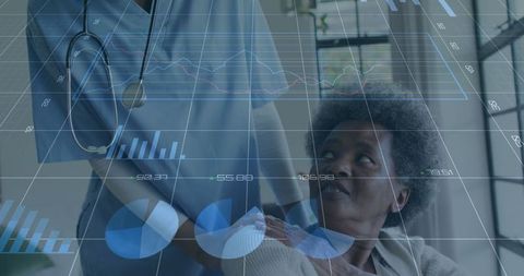 Nurse comforting elderly patient with empathy and care