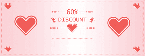 Valentine’s Heart Icon 60% Discount Transparent Background Design