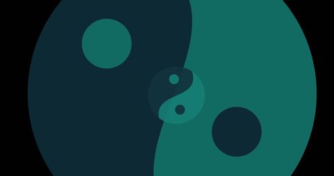 Green Yin Yang Symbol on Black Background - Download Free Stock Images Pikwizard.com