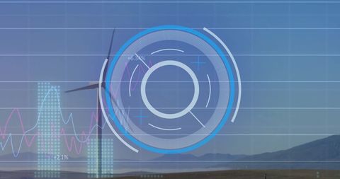 Innovative Data Processing Over Wind Turbine Scene - Download Free Stock Images Pikwizard.com