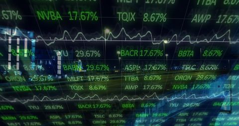 Futuristic Digital Stock Market Over Urban Background - Download Free Stock Images Pikwizard.com