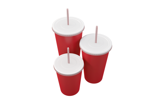 Three Red Cola Cups on Transparent Background - Download Free Stock Videos Pikwizard.com