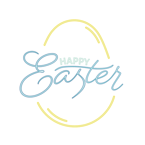 digital easter greeting neon style on transparent background - Download Free Stock Videos Pikwizard.com