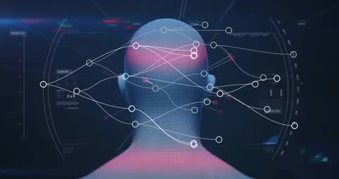 Futuristic Digital Head Visualization Provides Biometric Interface