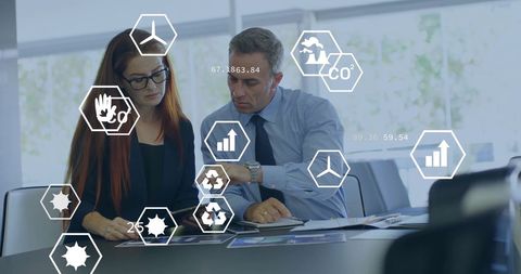 Eco-Icons Illustrating Business Effort on Sustainability Measures